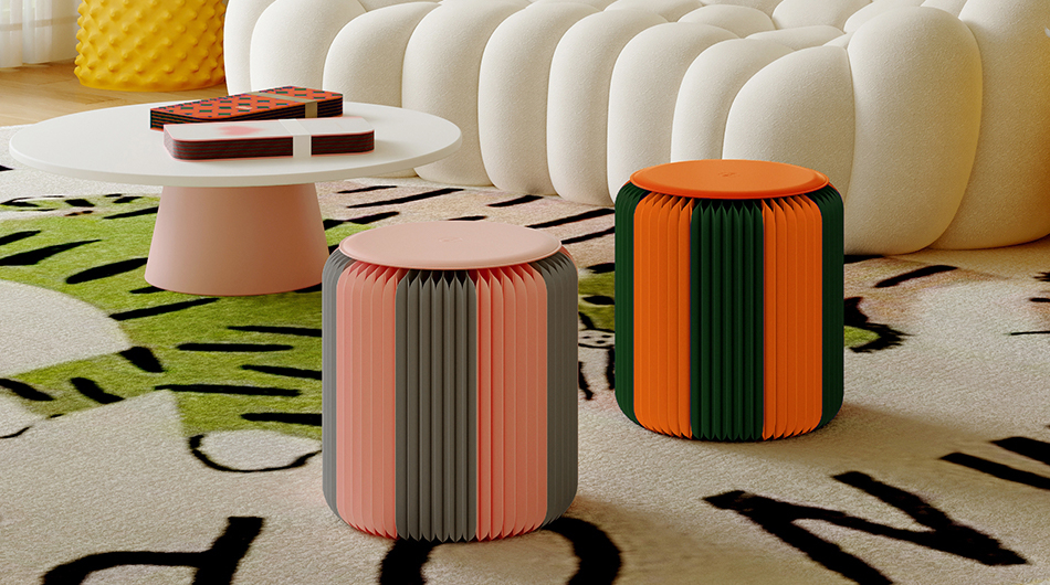 Pop Art Paper Made Folding Stool ST01